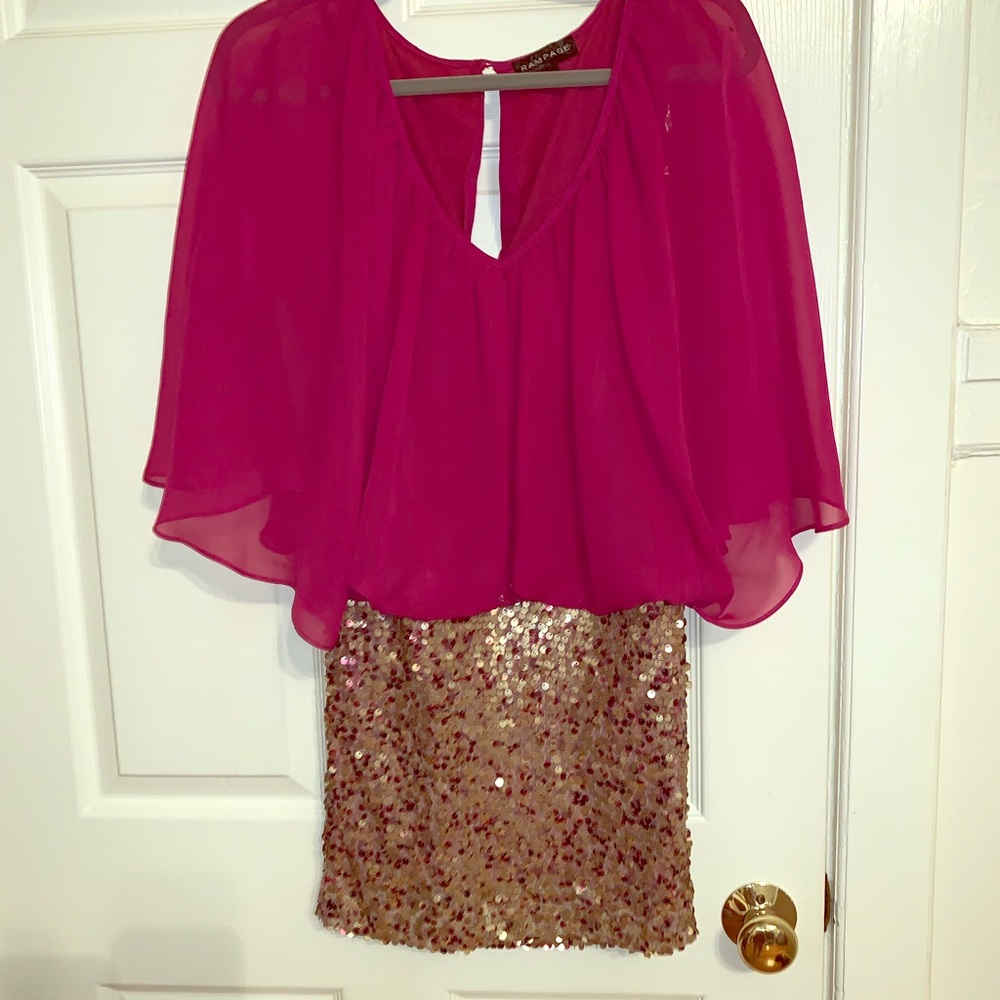 Mini sequence skirt dress.